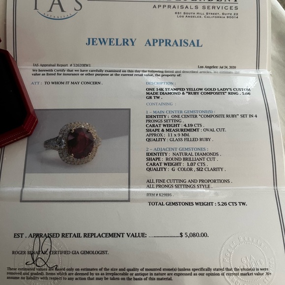 Custom diamond & ruby ring - Picture 5 of 7